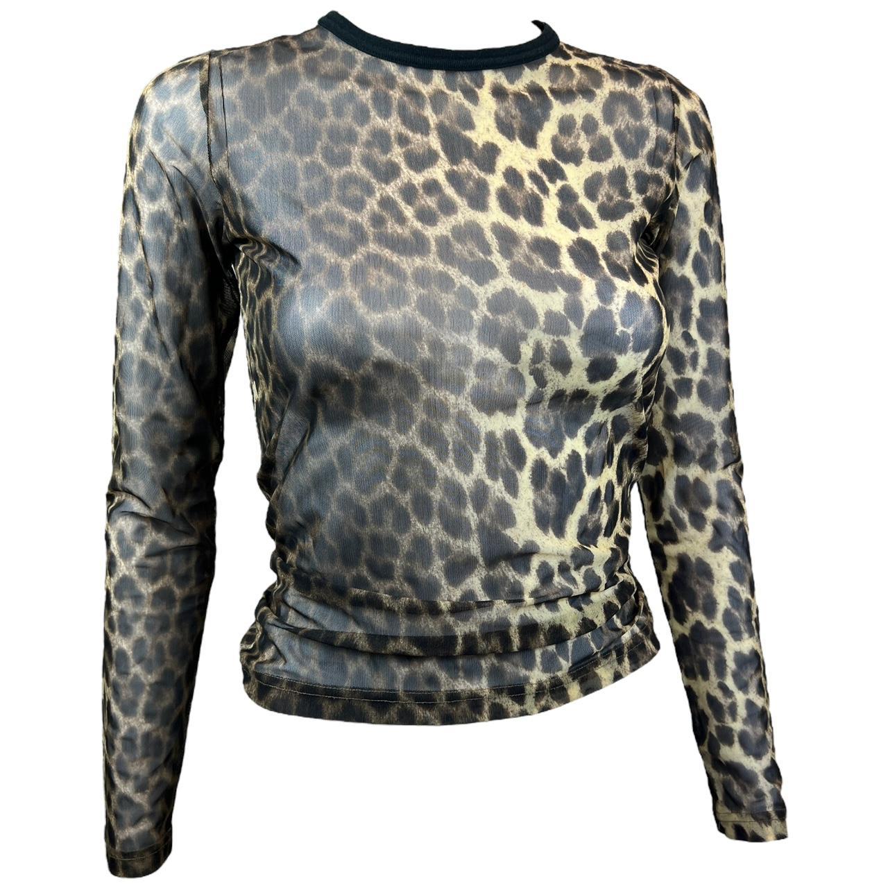 Jean Paul Gaultier Leopard Print Longsleeve Mesh Top - Outfit Repeater