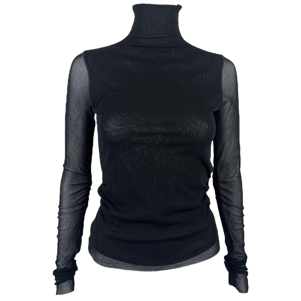 Jean Paul Gaultier Black Mesh Turtleneck