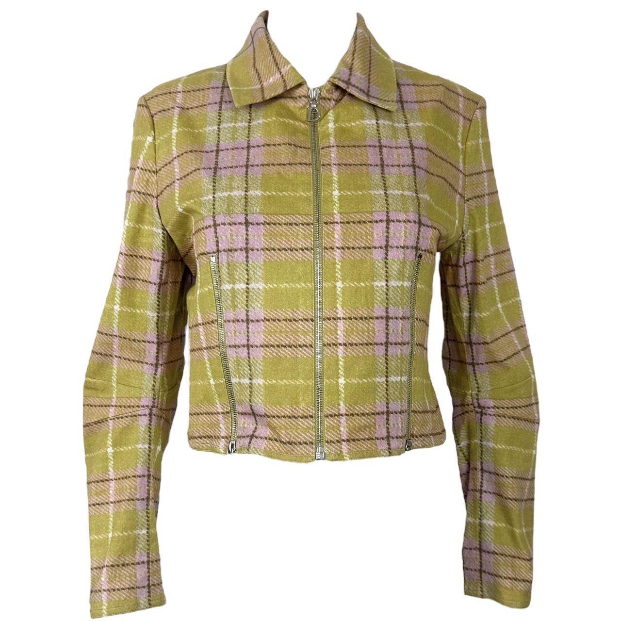 Christian Dior by John Galliano S/S 2001 Green & Pink Plaid Cropped Jacket