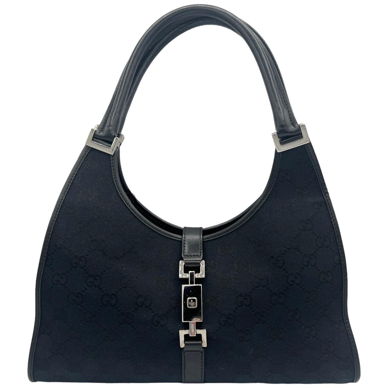 Gucci Black GG Monogram Canvas Shoulder Bag