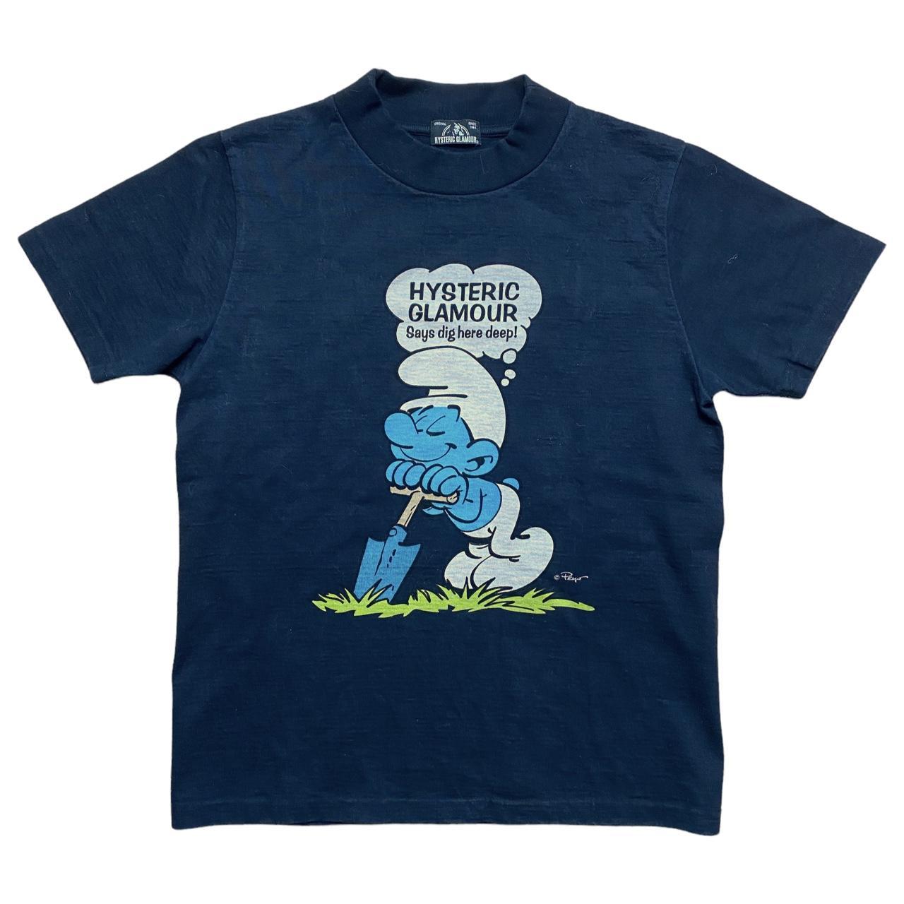 Hysteric Glamour x Smurfs 'Says Dig Here Deep!' Black Graphic T-Shirt - Outfit Repeater