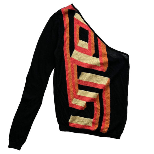 Gianni Versace One Shoulder Printed Sweater