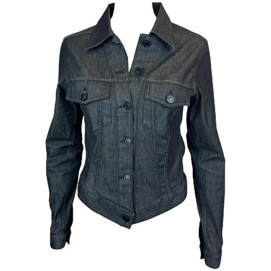 Gucci by Tom Ford 2001 Black Denim V-Hem Jacket