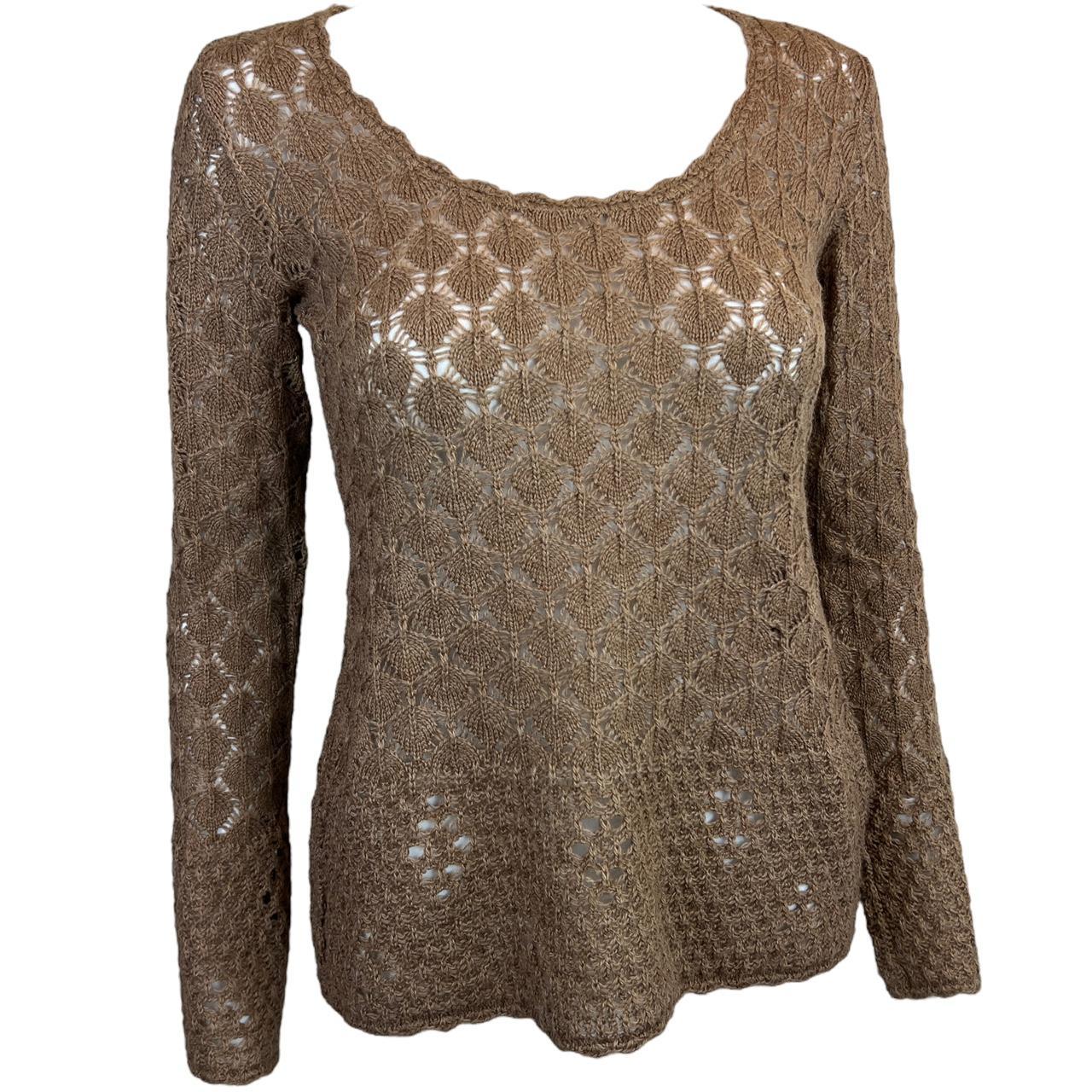Dolce & Gabbana Wool Blend Open Knit Crochet Long Sleeve Sweater - Outfit Repeater