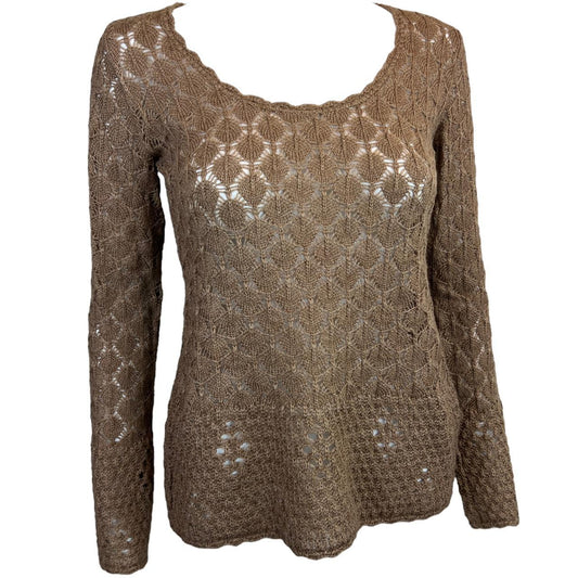 Dolce & Gabbana Wool Blend Open Knit Crochet Long Sleeve Sweater - Outfit Repeater