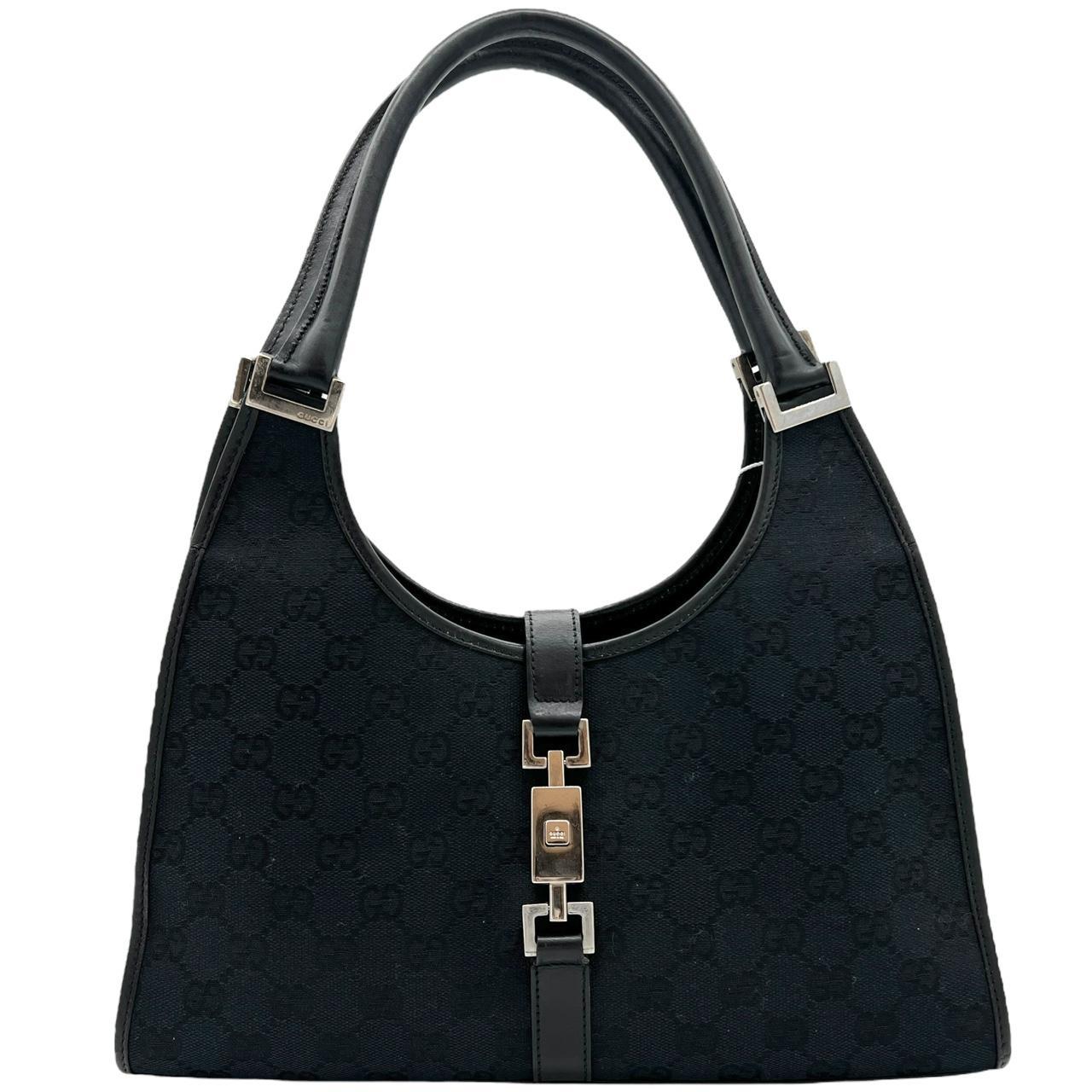 Gucci Black Monogram Canvas Jackie Bag
