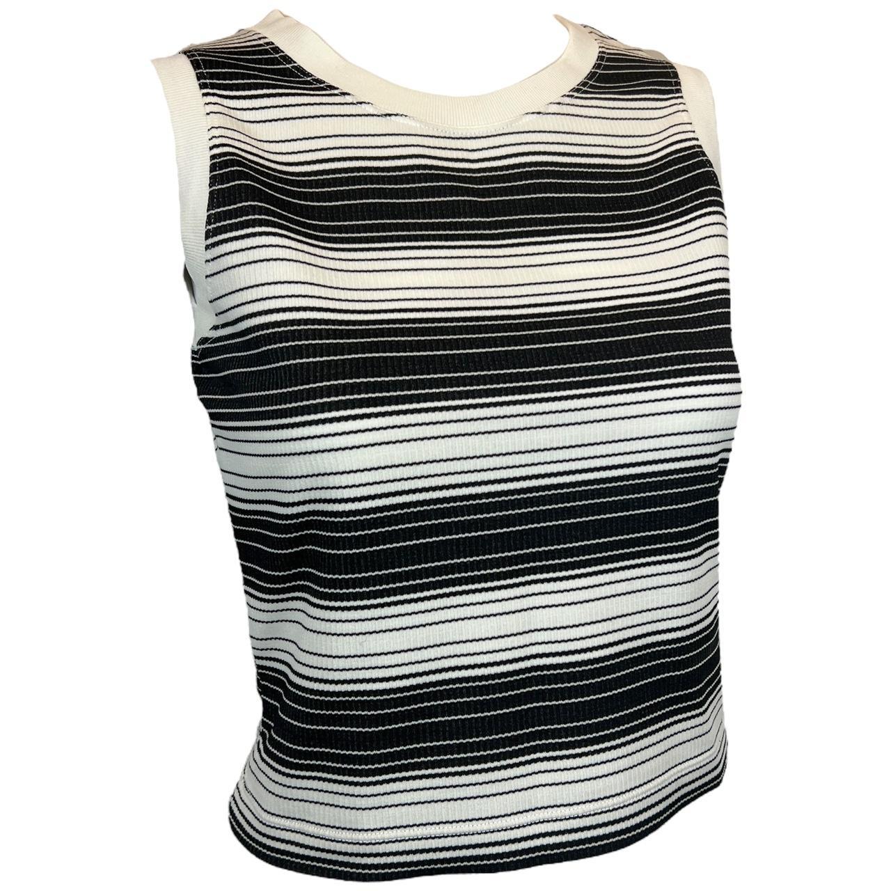 Moschino Jeans Black and White Striped Tank Top - Outfit Repeater