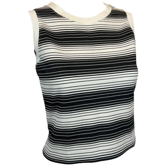 Moschino Jeans Black and White Striped Tank Top - Outfit Repeater
