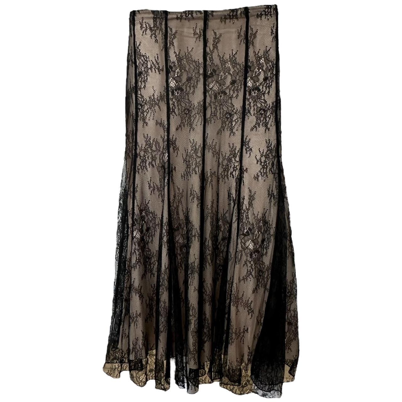 Blumarine Lace Overlay Midi Skirt - Outfit Repeater