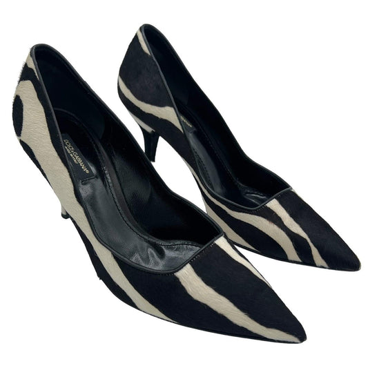 Dolce & Gabbana Zebra Print Ponyhair Pointed Toe Heels - Outfit Repeater