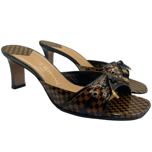 Louis Vuitton Damier Ebene Heeled Sandals