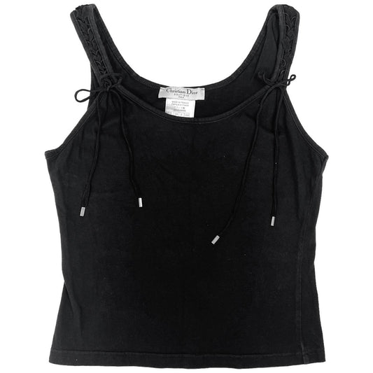 Christian Dior by John Galliano F/W 2002 Black Lace Up Tank Top