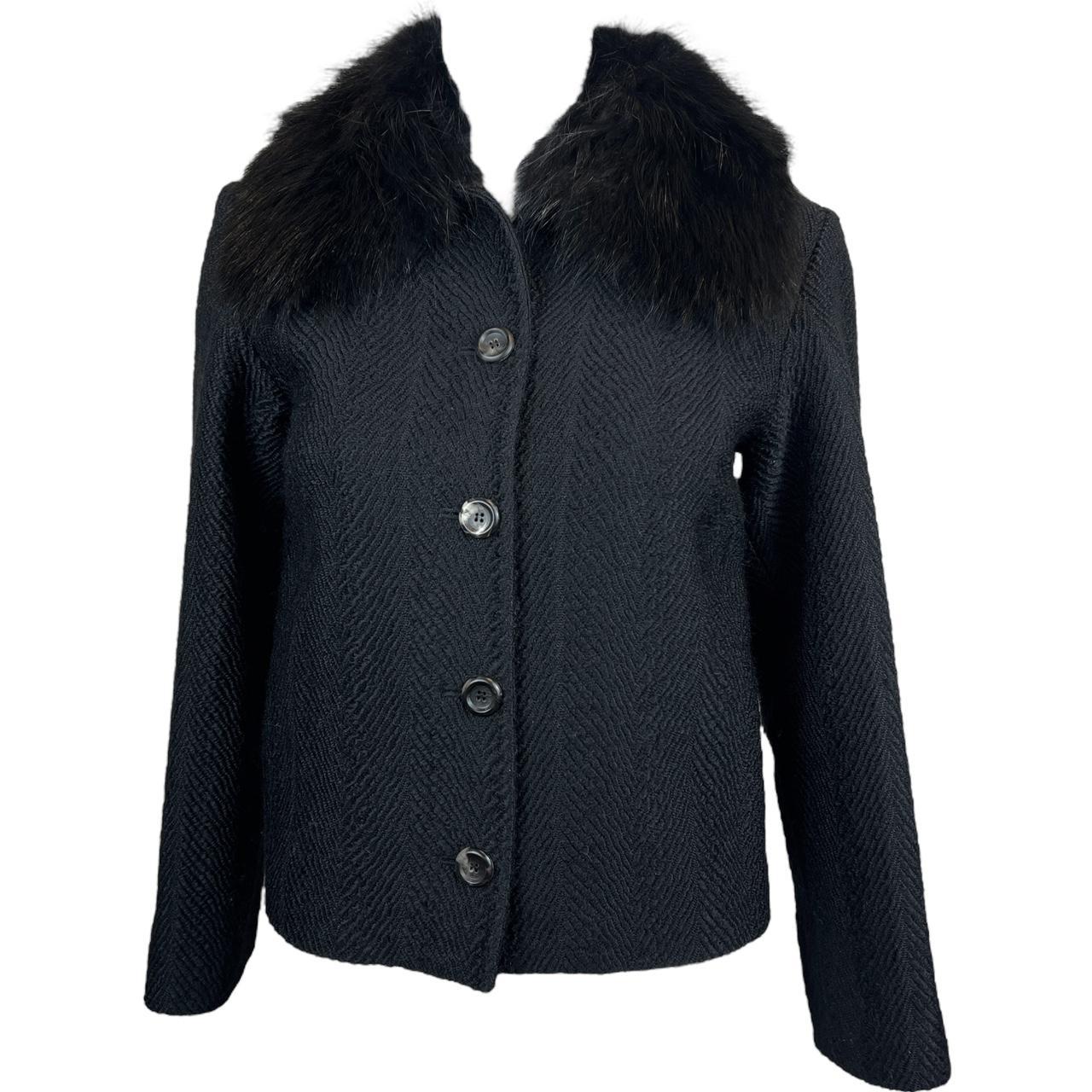 Dolce & Gabbana Black Wool Coat with Real Fur Collar - Outfit Repeater