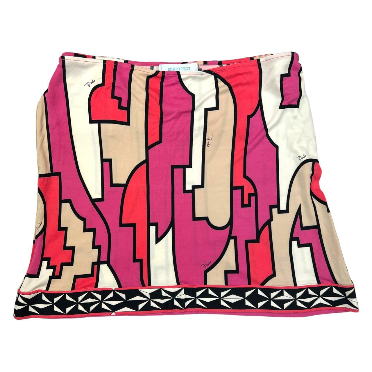 Emilio Pucci Firenze Hot Pink and Beige Patterned Mini Skirt - Outfit Repeater