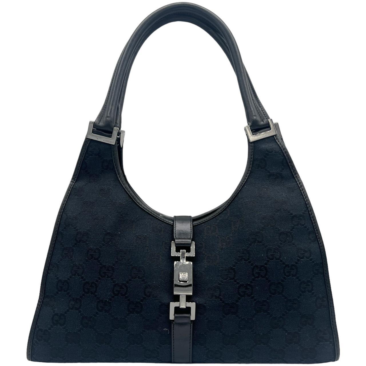 Gucci Black GG Monogram Canvas Shoulder Bag