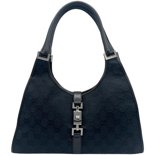 Gucci Black GG Monogram Canvas Shoulder Bag