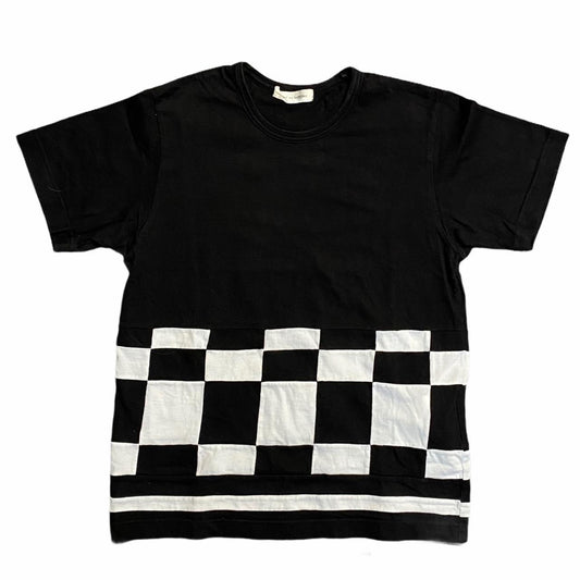 Comme des Garçons Black and White Checkered Cut and Sew T-Shirt