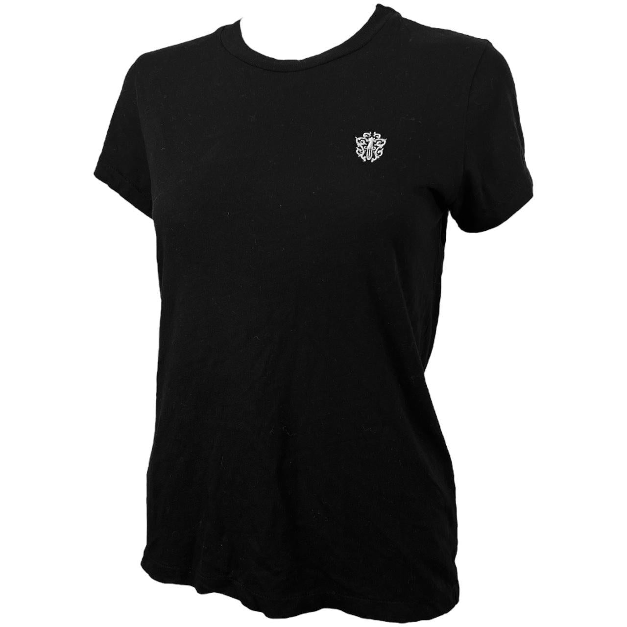 Chrome Hearts Black Embroidered Dagger Logo T-Shirt