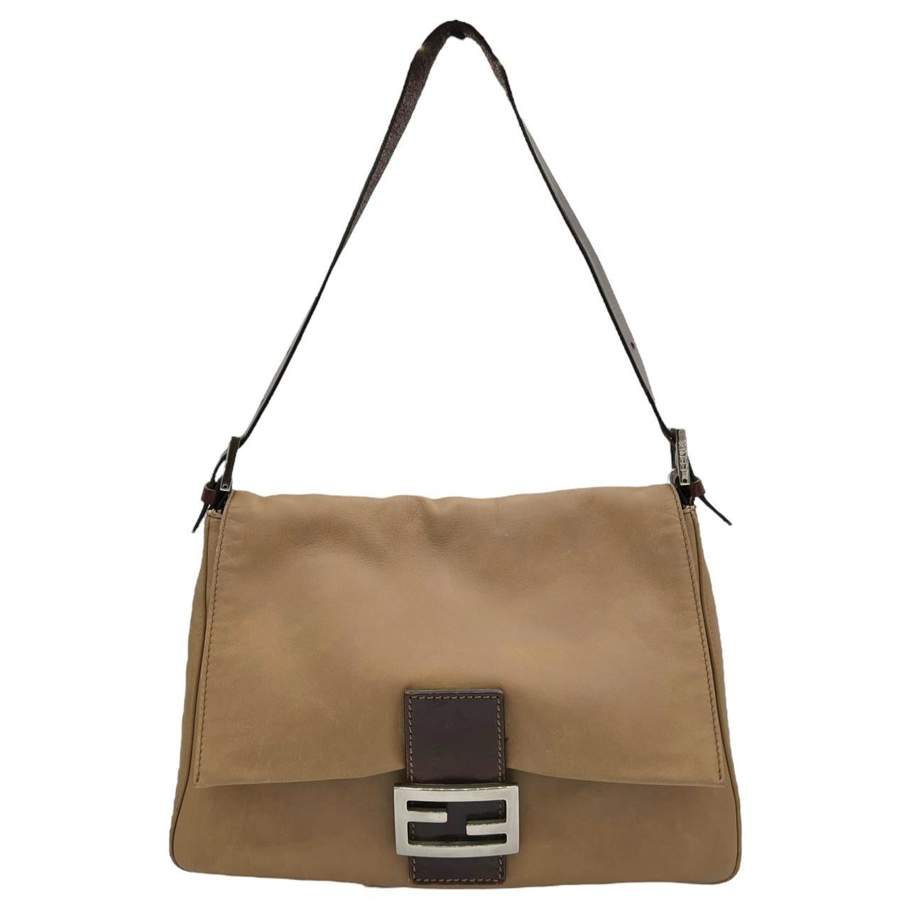 Fendi Brown Leather Mama Baguette Shoulder Bag