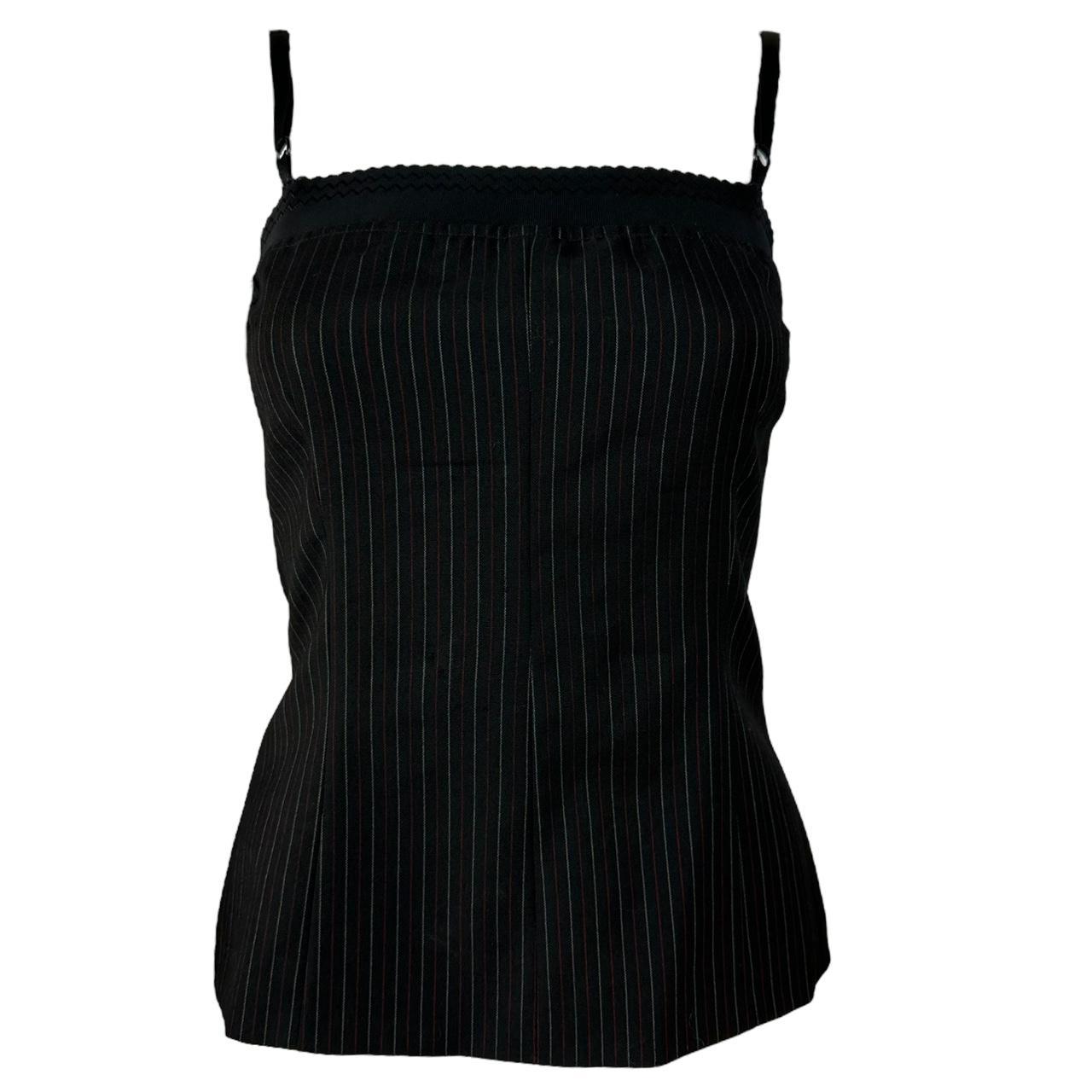 D&G Black Pinstripe Bustier Tank - Outfit Repeater