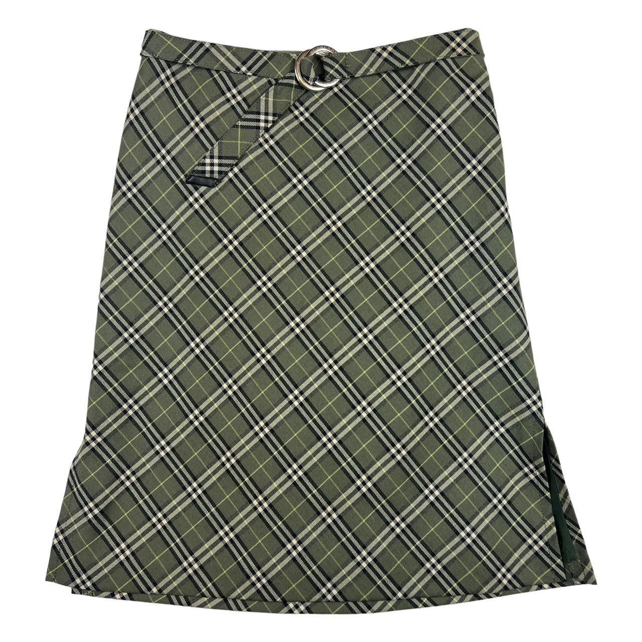 Burberry Blue Label Green Nova Check Plaid Midi Skirt - Outfit Repeater