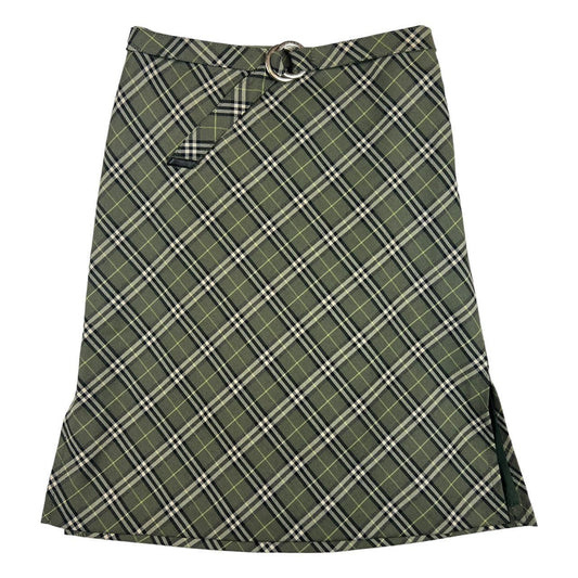 Burberry Blue Label Green Nova Check Plaid Midi Skirt - Outfit Repeater