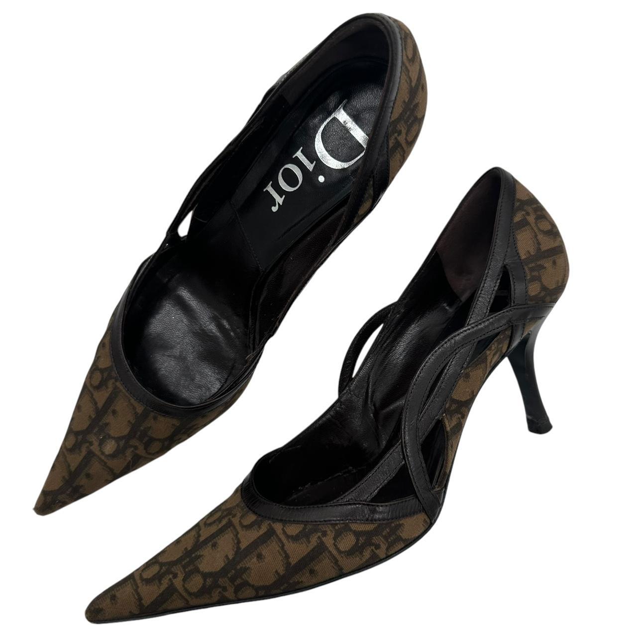 Christian Dior Brown Trotter Monogram Heels - Outfit Repeater