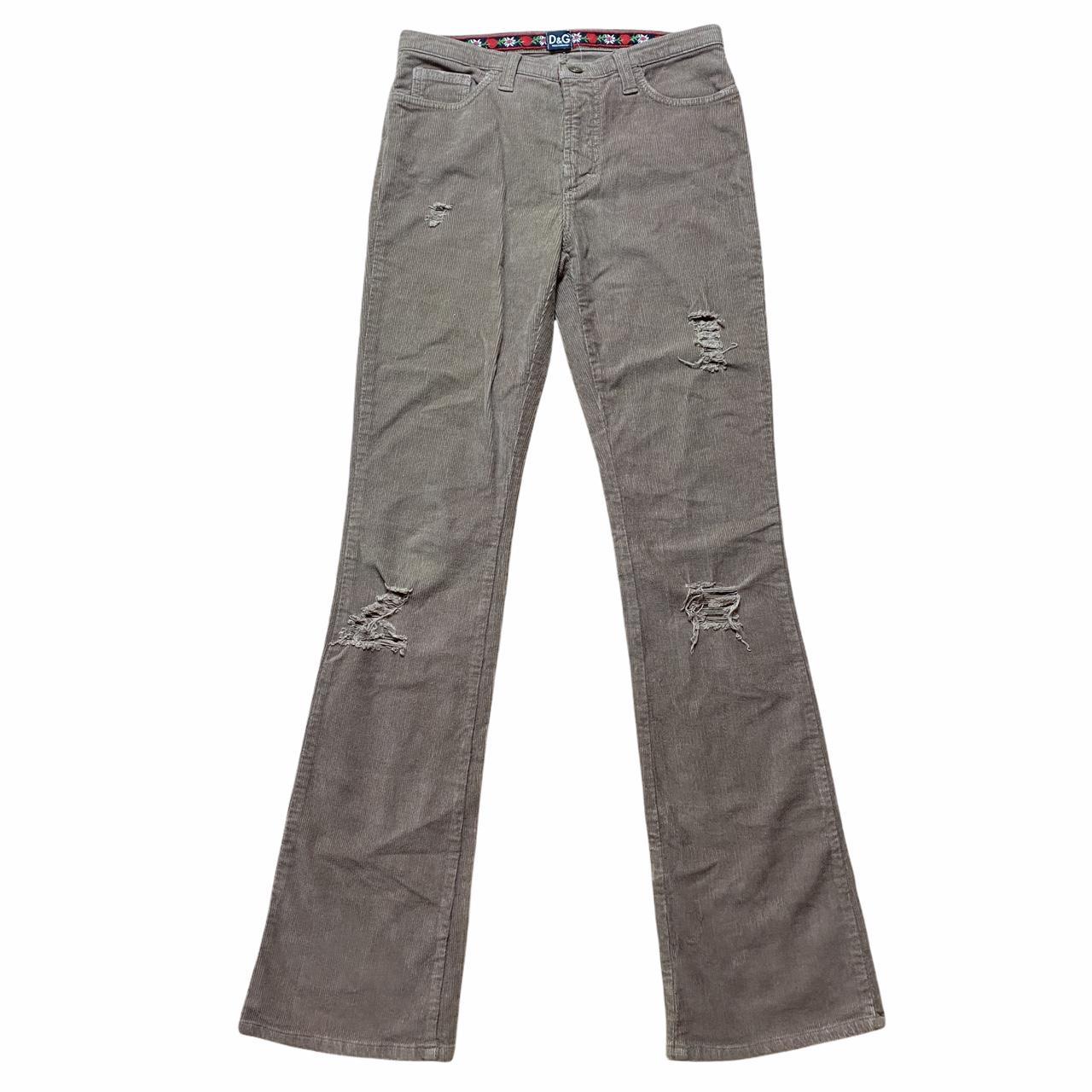 Dolce & Gabbana D&G Distressed Low Rise Brown Corduroy Pants - Outfit Repeater