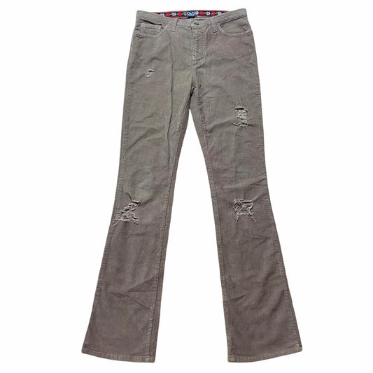 Dolce & Gabbana D&G Distressed Low Rise Brown Corduroy Pants - Outfit Repeater