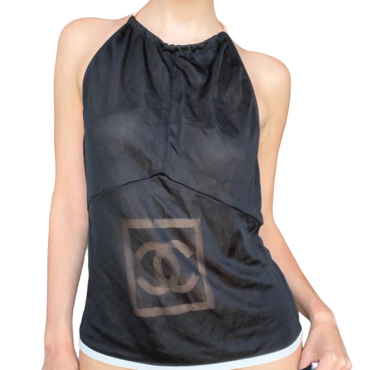 CHANEL SS 2003 Semi-Sheer Interlocking CC Logo Halter Top - Outfit Repeater