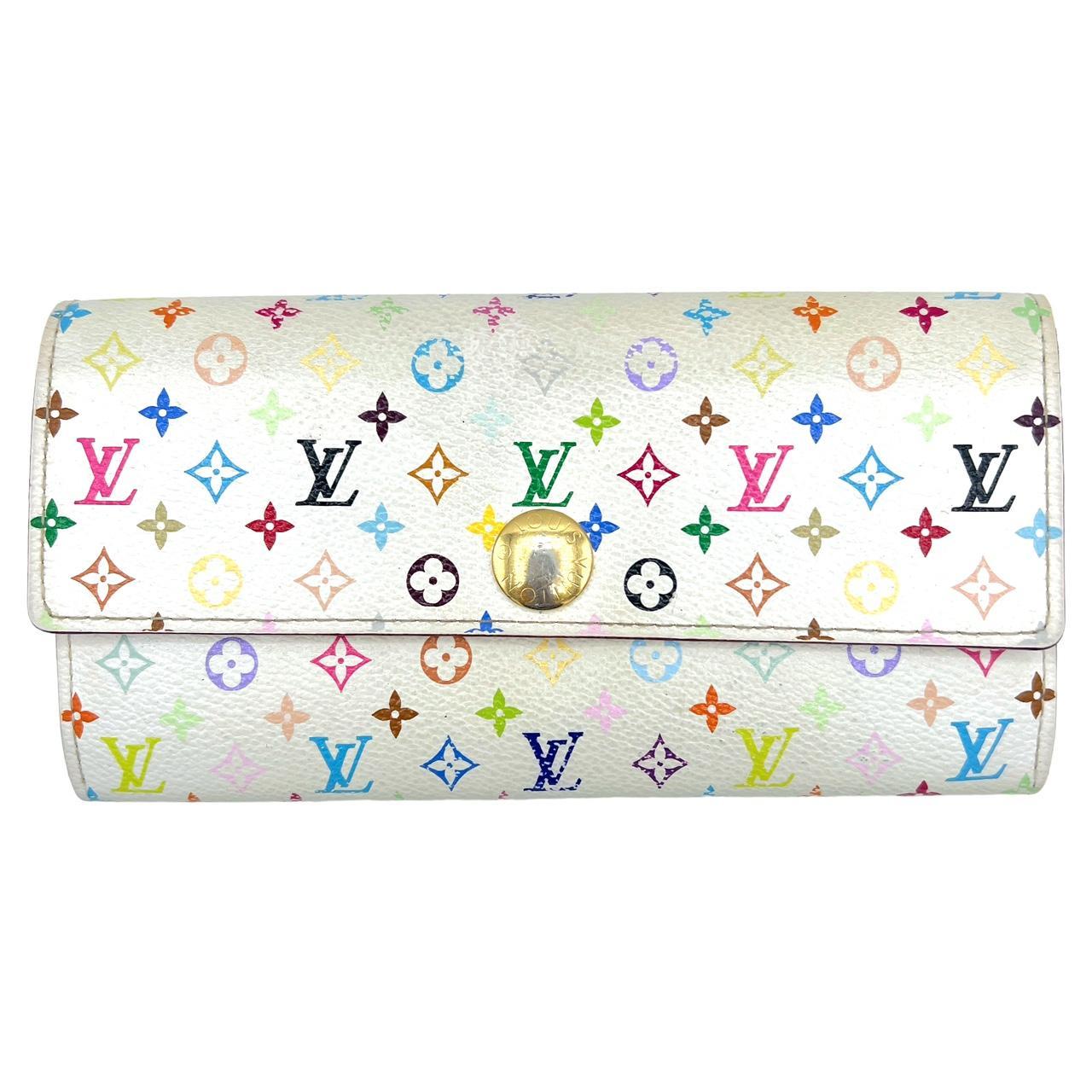 Louis Vuitton Sarah Long Wallet White Multicolor Monogram