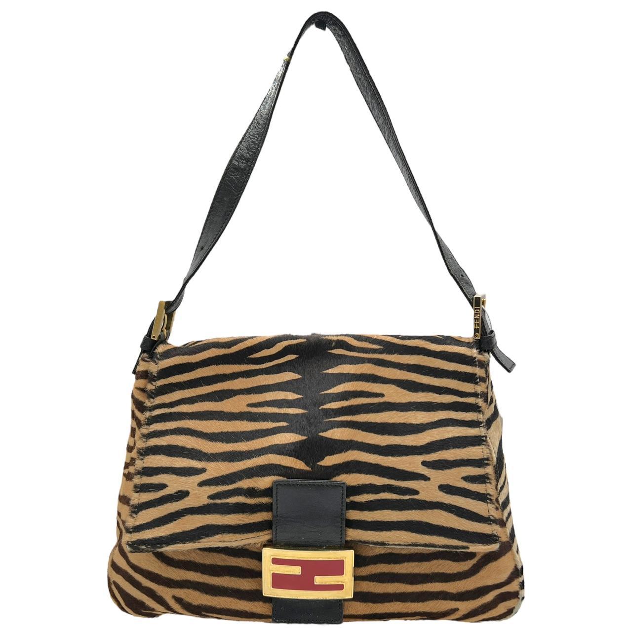 Fendi Zebra Print Calfskin Shoulder Bag