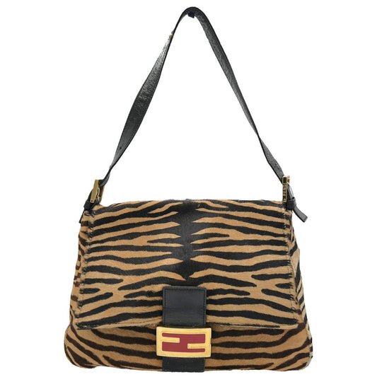 Fendi Zebra Print Calfskin Shoulder Bag