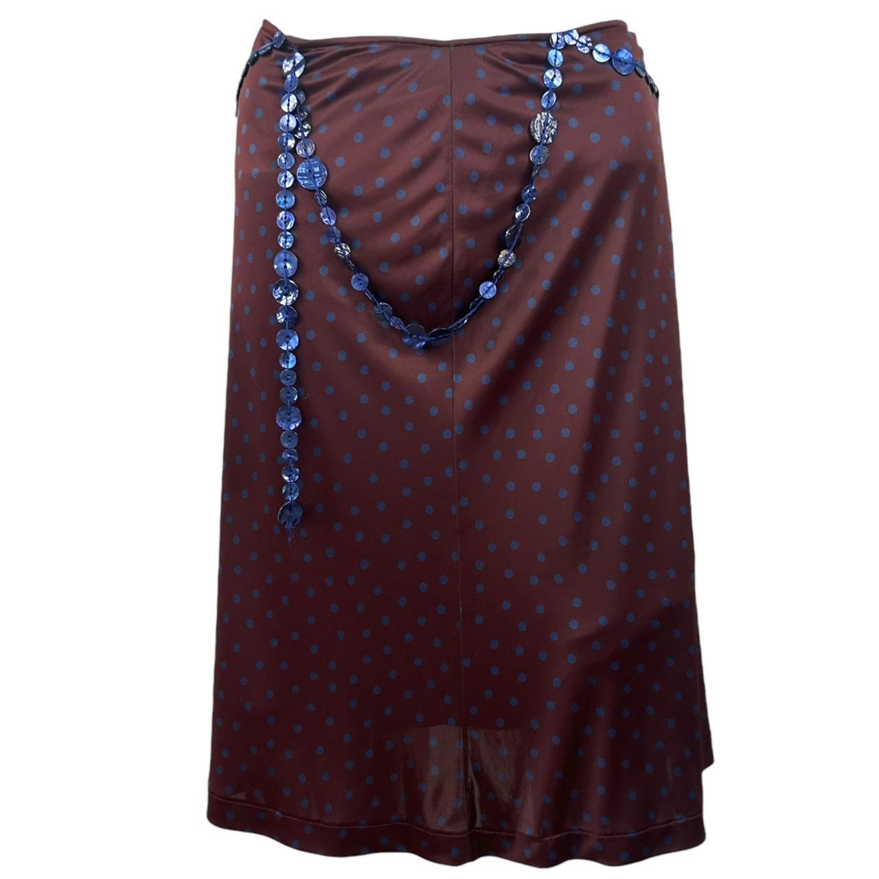Jean Paul Gaultier Burgundy Polka-Dot Beaded Midi Skirt - Outfit Repeater