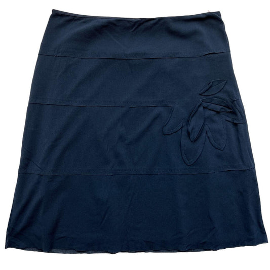 VIVIENNE TAM Navy Blue Mesh Cut and Sew Midi Skirt