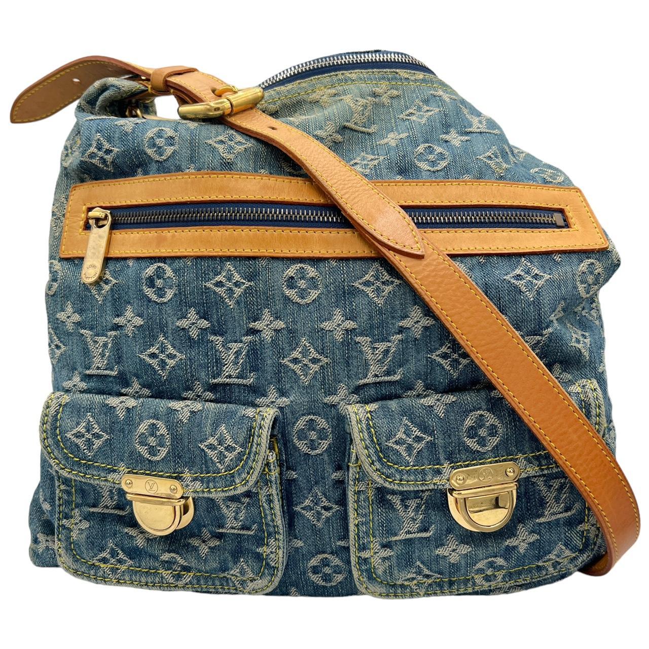 Louis Vuitton Denim Monogram Baggy GM Crossbody Satchel Bag