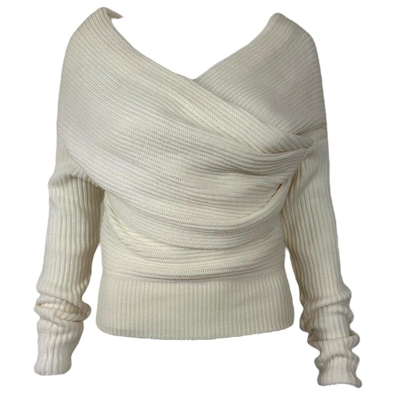 Christian Dior by John Galliano F/W 2004 Ivory Off the Shoulder Sweater - Outfit Repeater