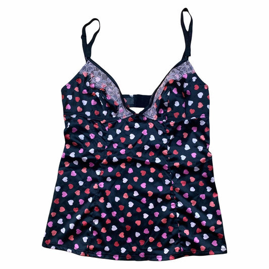 Dolce & Gabbana Satin Heart Printed Lace Trim Cami