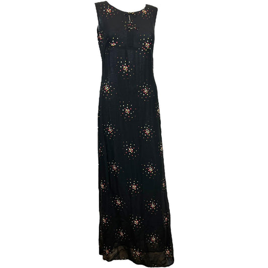 Moschino Black Floral Print Maxi Dress Size 8