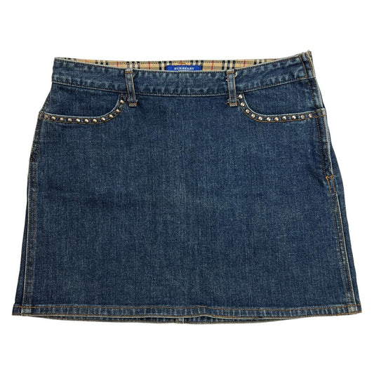 Burberry Blue Label Studded Denim Mini Skirt