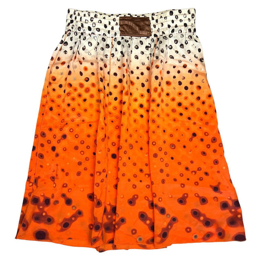 Jean-Paul Gaultier Femme Orange Spotted Ombre Patterned Mid Length Skirt