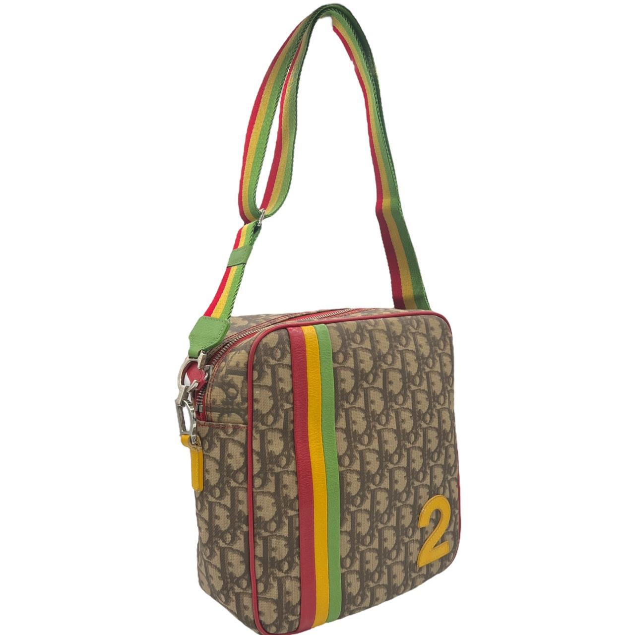 Christian Dior Crossbody Bag Rasta Trotter Print Brown