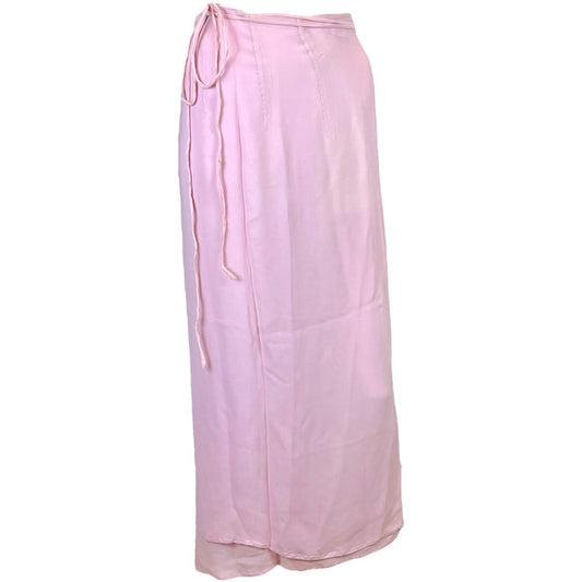 Dolce & Gabbana Light Pink Viscose Wrap Style Maxi Skirt