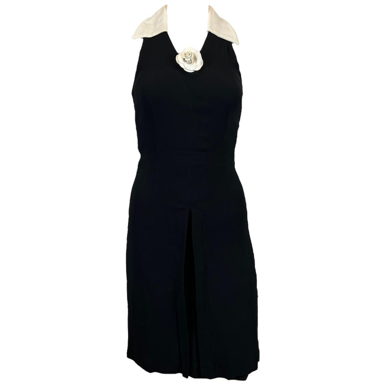 Moschino Couture Black White Collared Midi Dress