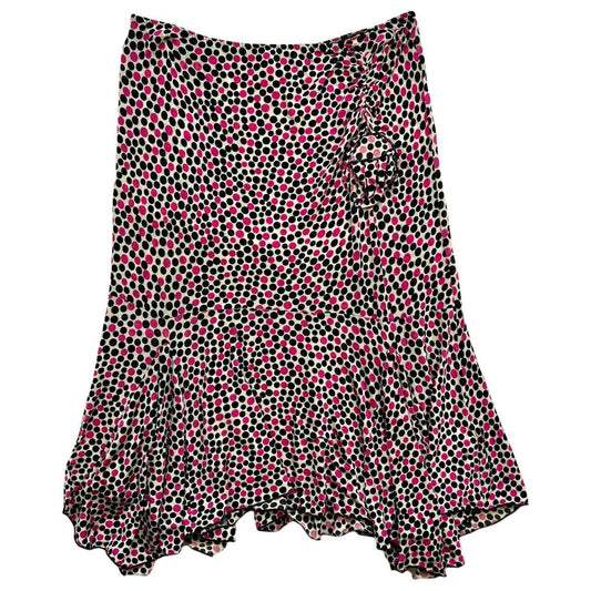 Blugirl By Blumarine Polkadot Print Asymmetrical Rosette Midi Skirt