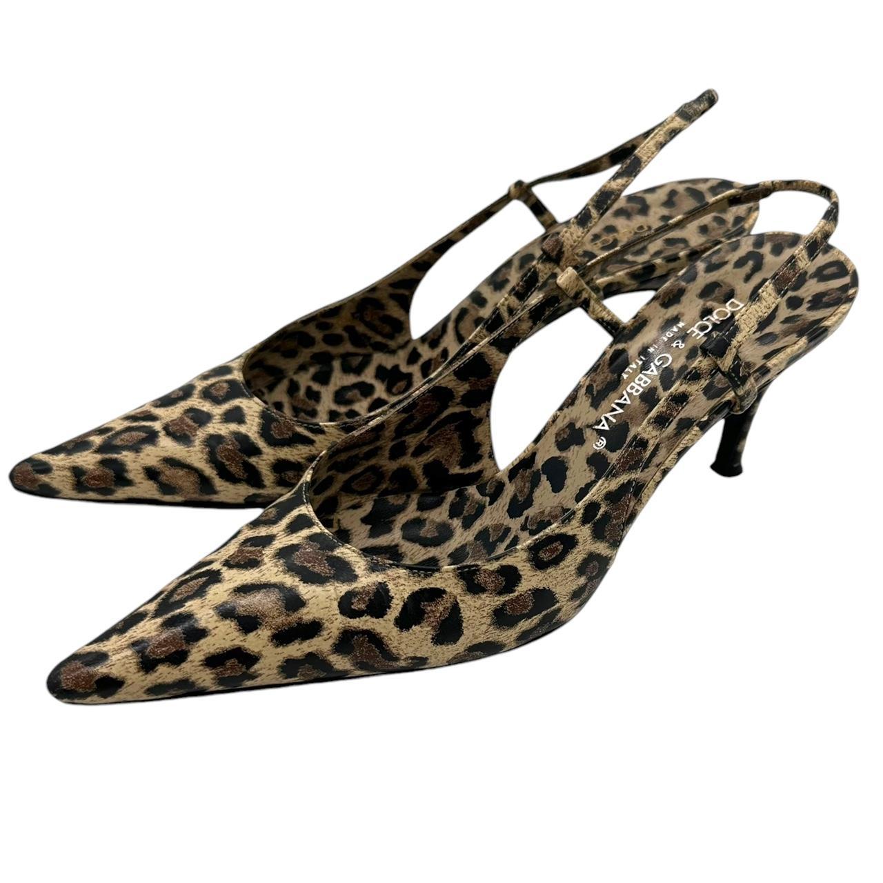 Dolce & Gabbana Leopard Print Slingback Kitten Heels