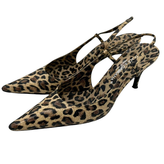 Dolce & Gabbana Leopard Print Slingback Kitten Heels