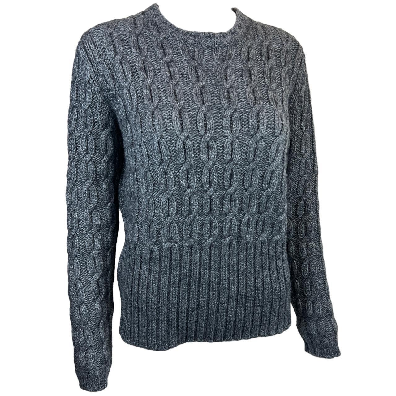 Miu Miu Fall 2013 Gray Cable Knit Crew Neck Pullover Sweater - Outfit Repeater