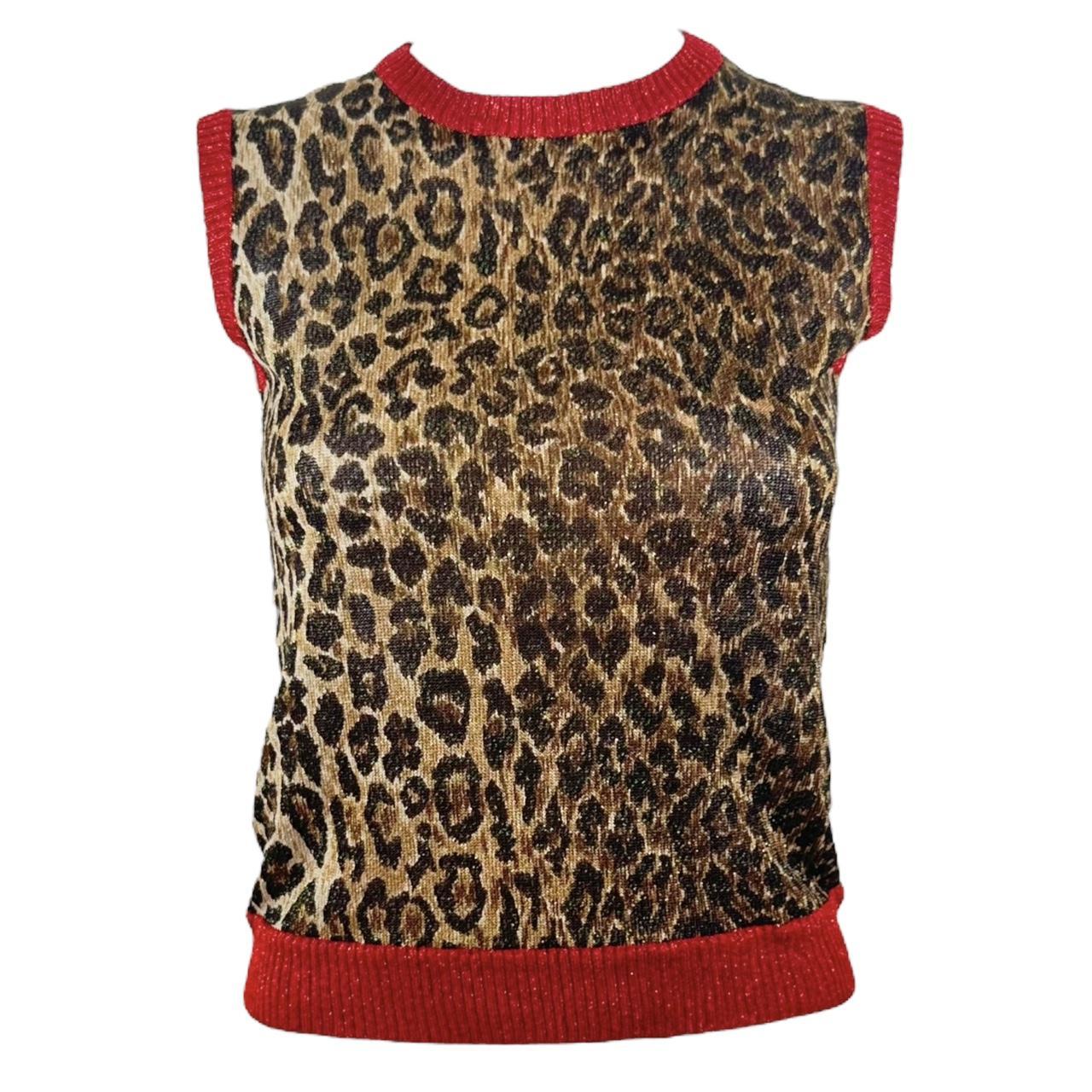 D&G Dolce & Gabbana Knit Leopard Print Tank Top - Outfit Repeater