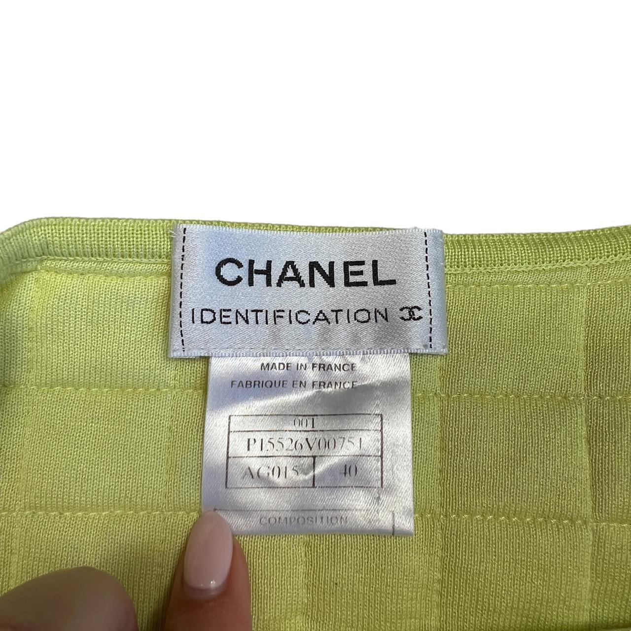 Chanel Identification By Karl Lagerfeld Transitional 2000 Light Green Quilted Crop Tank